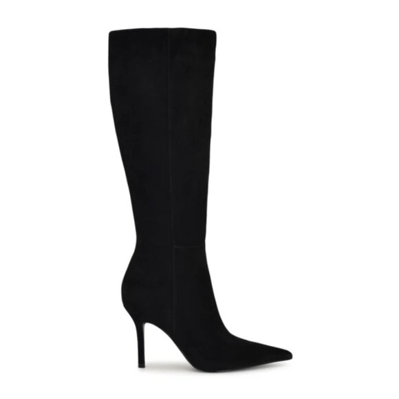 Genuine Suede Leather / Nine West Knee High Boots - 9 / M / Black - Picture 1 of 6